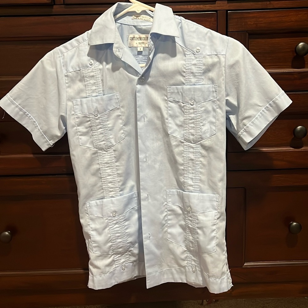 Boy light blue button down shirt
